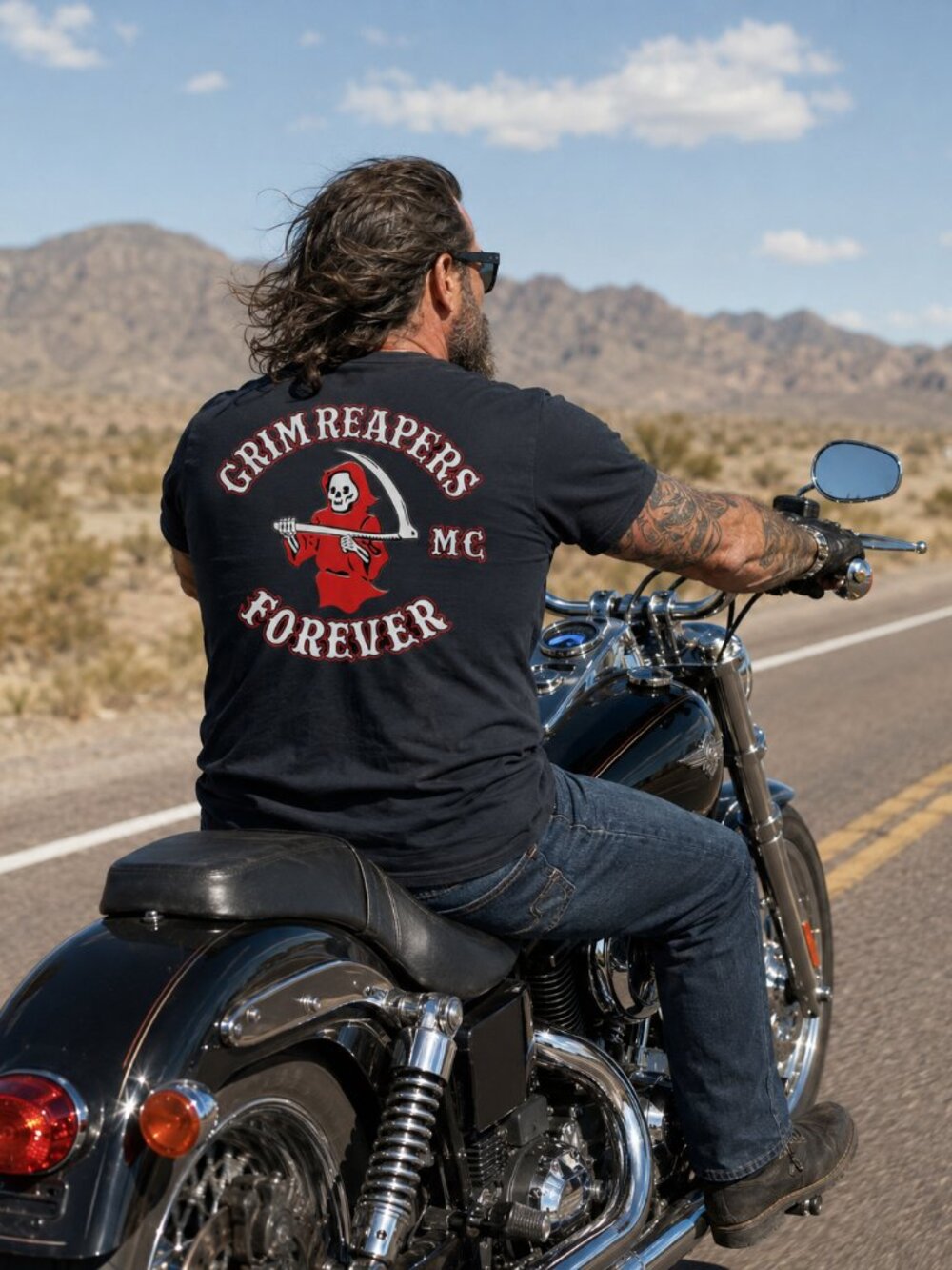 Grim Reapers MC Forever Black Crew Neck Short Sleeve T-Shirt